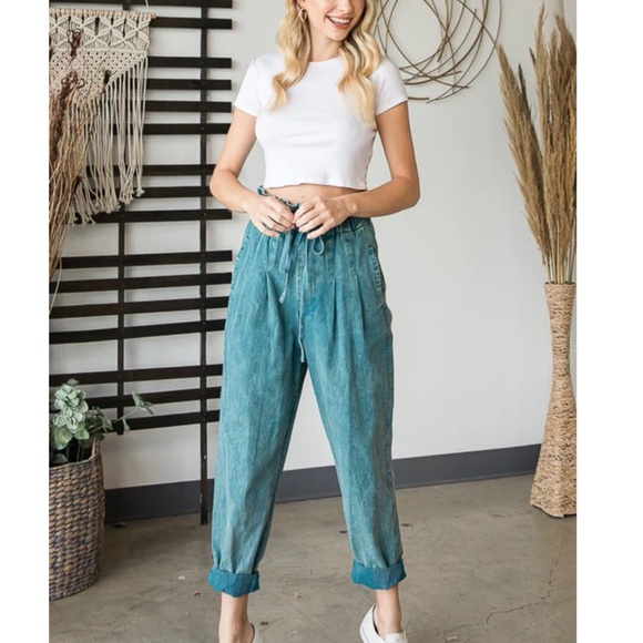 Oli & Hali Blue Ankle Cropped Pants - Picture 5 of 9